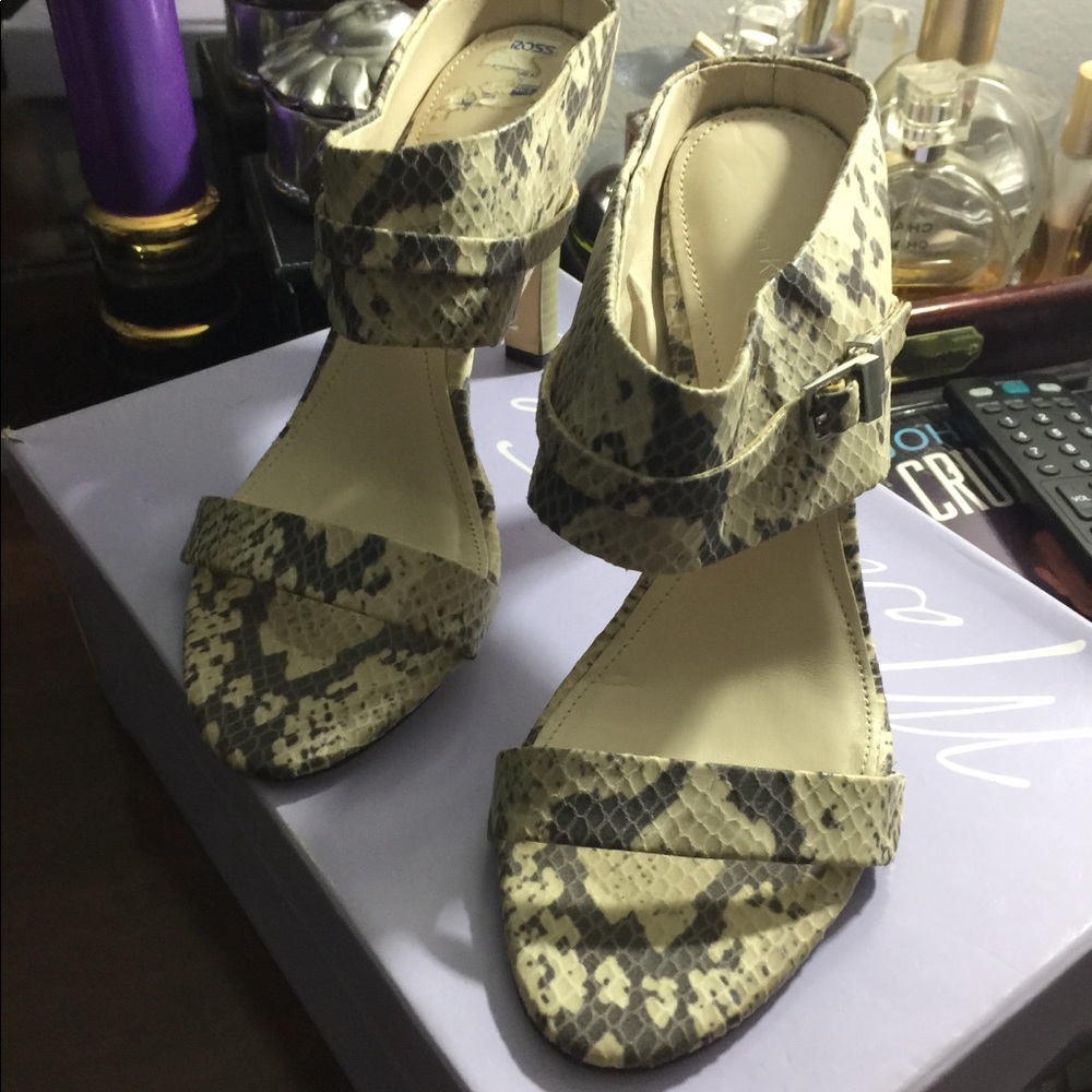 Calvin Klein snake pattern heels size 8